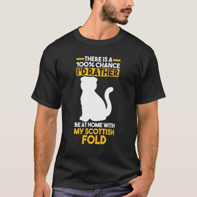 Katt Scottish Fold T Shirt (Framsida)