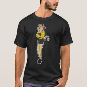 Katt Sekreterare Glasögon T Shirt
