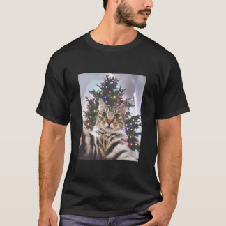 Katt Selfie Julgran T Shirt