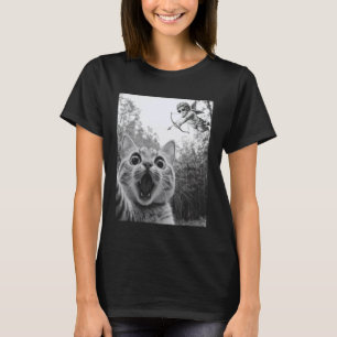 Katt Selfie med Cupid Roligt Alla Hjärtans Dag Kat T Shirt