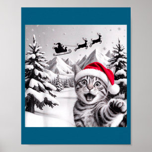 Katt-selfie med tomte poster