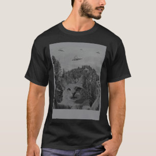 Katt Selfie Meme UFO-observation Alienkonspiration T Shirt