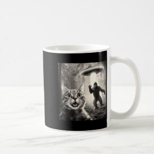 Katt Selfie Skog Träd Utomjording Ufo Bigfoot Humo Kaffemugg
