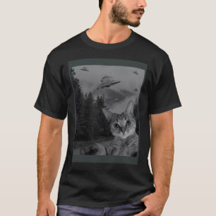 Katt Selfie UFO-observation  Utomjordisk Konspirat T Shirt