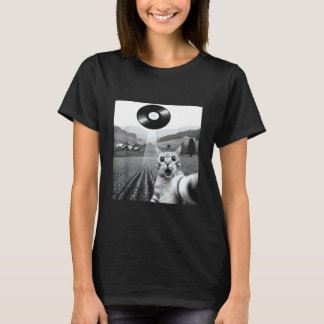 Katt Selfie UFO Stråle Vinylskiva Utomjording Abdu T Shirt