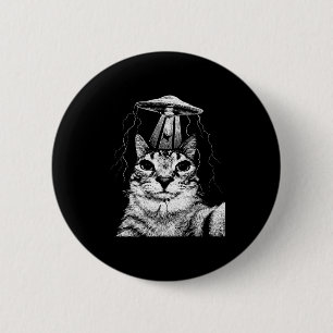 Katt selfie ufo vintage roliga katter älskare meme knapp