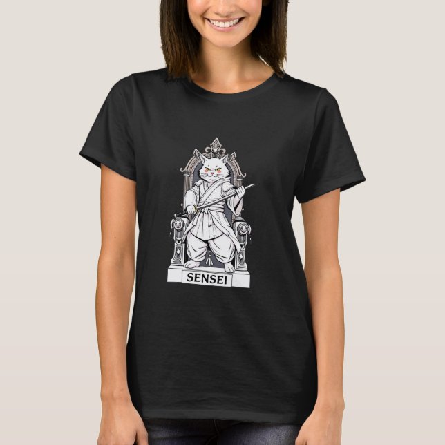 Katt Sensei T Shirt (Framsida)