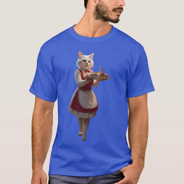Katt servitris vintage t shirt (Framsida)