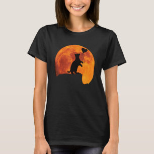 Katt Silhouette i Full Moon med ett hjärta. Beauti T Shirt