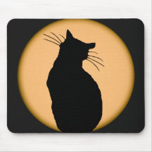 Katt Silhouetted mot månen Mousepad