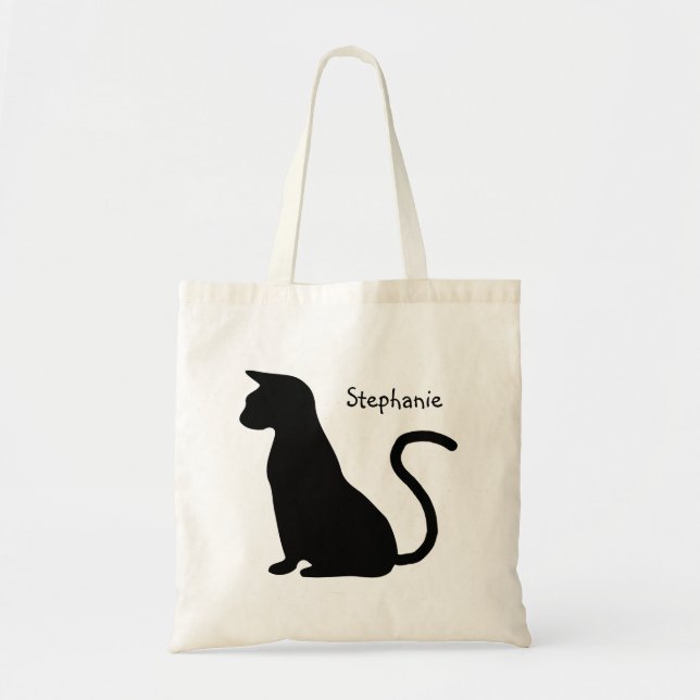 Katt Siluett Design Tygkasse (Framsidan)