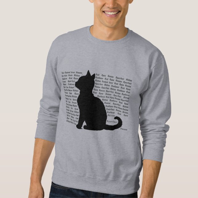 Katt Siluett - perfekt design för kattälskare Lång Ärmad Tröja (Framsida)
