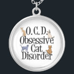 Katt Silverpläterat Halsband<br><div class="desc">Jag har en överdriven kattsjukdom. Jag är OCD för alla mina söta katter. En rolig gåva till nån som är galen i kattungar. I kärlek katter är de min besatthet.</div>