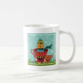 Katt Sitta i en Tekopp-jul Kaffemugg