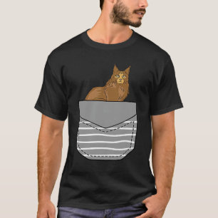 Katt Sitter Maine Coon I Fickan T Shirt