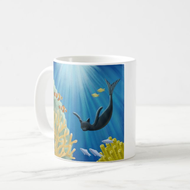 Katt-Sjöjungfru Kaffemugg (Framsida vänster)