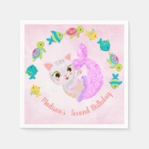 Katt Sjöjungfru Purrmaids Birthday Plate