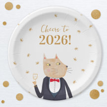 Katt skålar för det nya året 2026