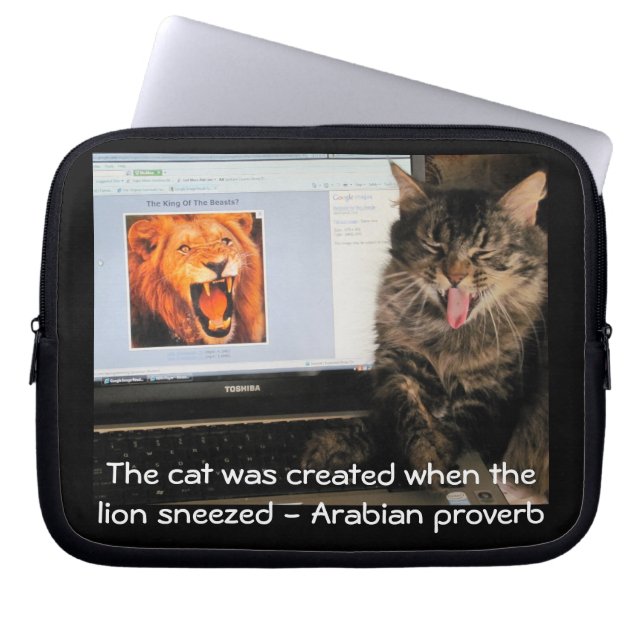 Katt Skapat av lejon nysse Laptop Fodral (Framsidan)