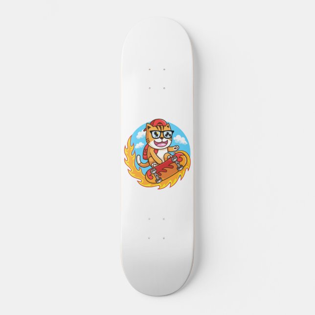 Katt skateboardåkare mini skateboard bräda 18,5 cm (Framsida)