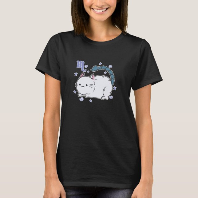 Katt Skorpion Stjärntecken T Shirt (Framsida)