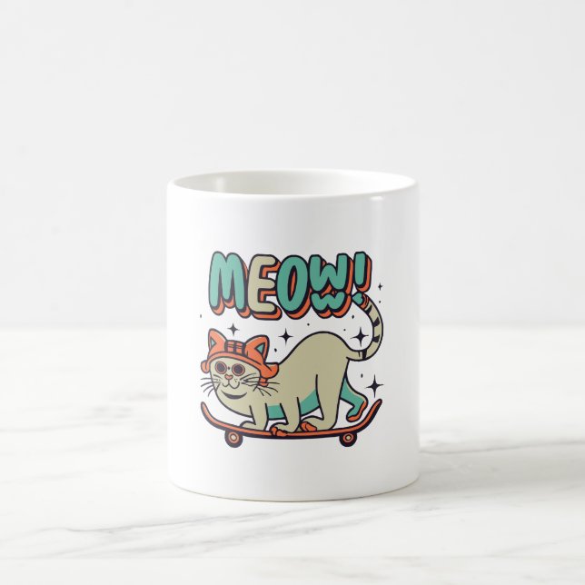 Katt Skridsko Meow Kaffemugg (Center)