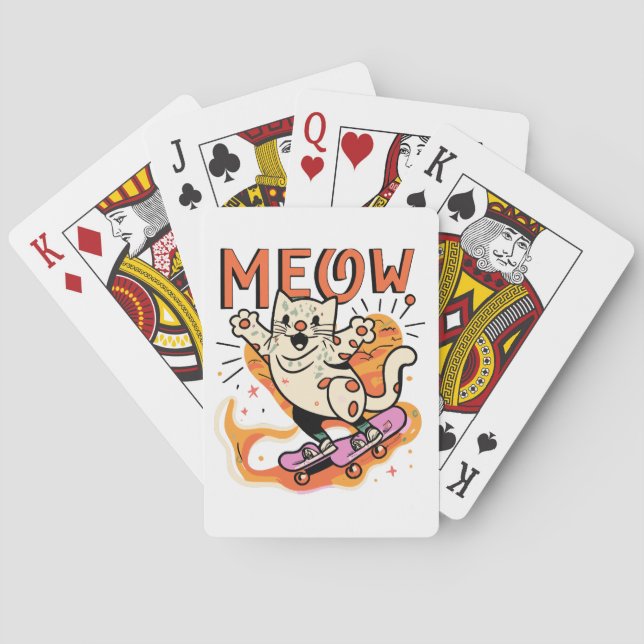 Katt Skridsko Mew Casinokort (Baksidan)