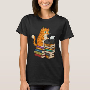 Katt Skrift Skrattar Publicerad Författare Bibliot T Shirt