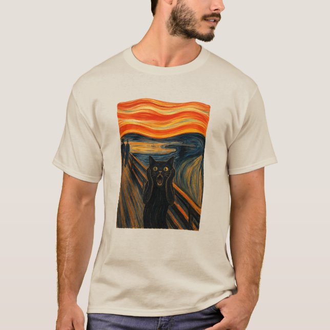 Katt skriker t shirt (Framsida)