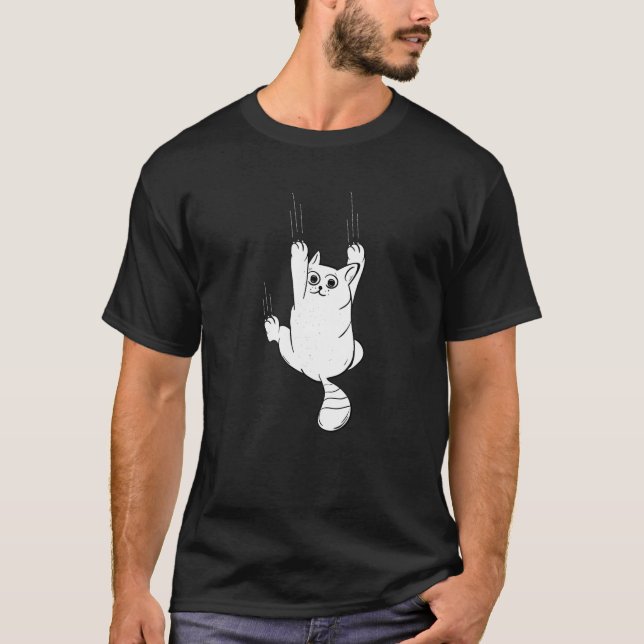 Katt- slam Kute Katt med klo Kattlover T Shirt (Framsida)