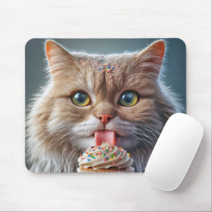 Katt Slickande en cupaka Musmatta