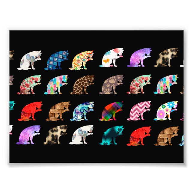 Katt Slickande Mönster Fototryck (Framsidan)