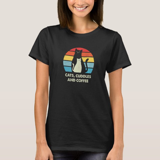 Katt Smeksaker och Kattkaffe Kittlingar T Shirt (Framsida)