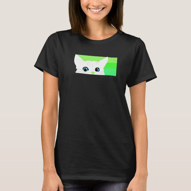 Katt Snabb Titt T Shirt (Framsida)