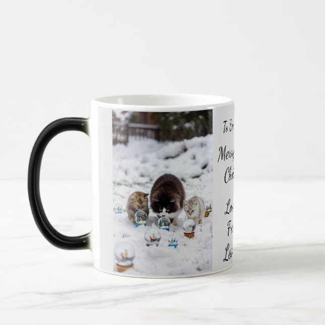 Katt Snöglob, Bildnamn Text, Anpassa,  Magisk Mugg (Vänster)
