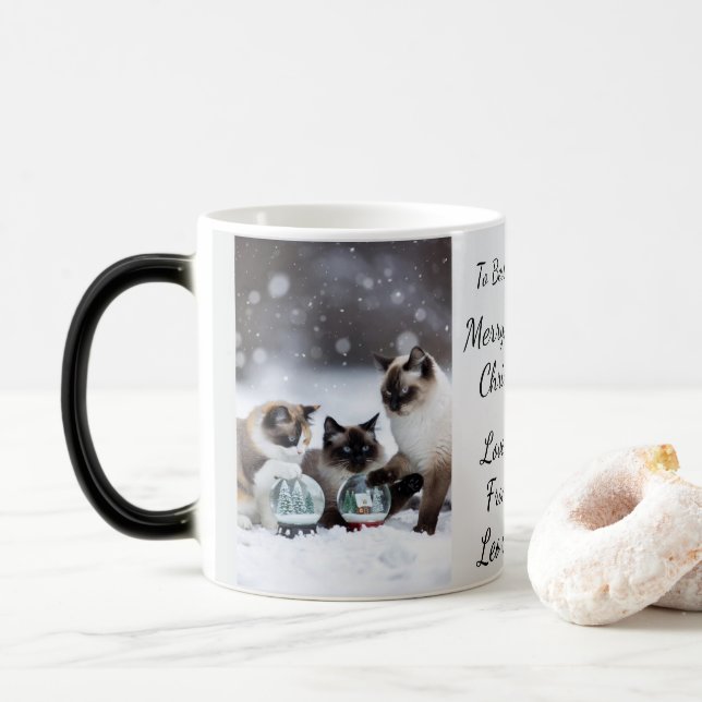 Katt Snöglob, Bildnamn Text, Anpassa,  Magisk Mugg (Med munk)