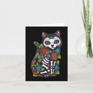Katt Socker Skalle Mexiko Calavera Dia De Los Muer Kort