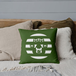 Katt Solglasögon Vintage Solnedgång Tassar vit Grö Kudde