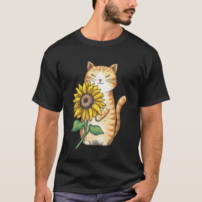 Katt Solros T Shirt (Framsida)
