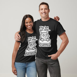 Katt som äger låda t shirt