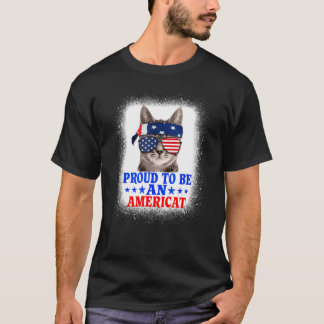 Katt som amerikanskt patriotiskt 4:e juli t shirt