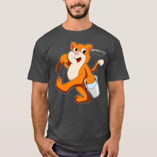 Katt som anggler med fiskerobaket i Vatten T Shirt