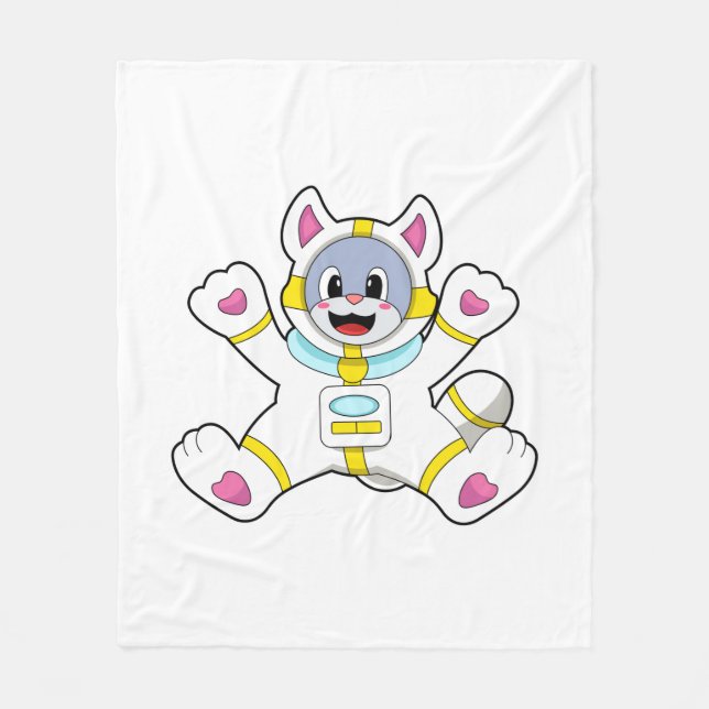 Katt som astronaut i Costume Fleecefilt (Framsidan)