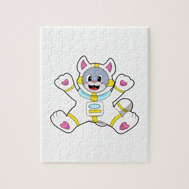 Katt som astronaut i Costume Pussel (Vertikal)