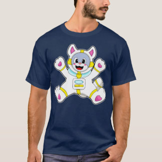 Katt som astronaut i kostym t shirt