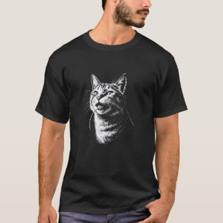 Katt som äter en mus, cool trendy rolig antisocial t shirt