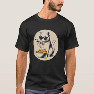 Katt som äter Mac och Cheese T Shirt