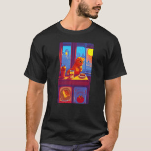 Katt som äter marmalad till frukost orange citrus t shirt