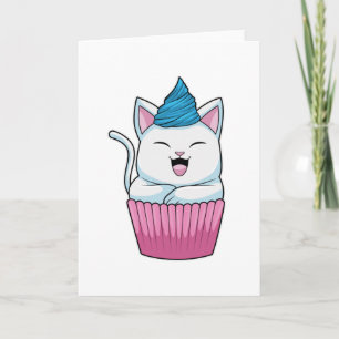 Katt som äter muffins kort
