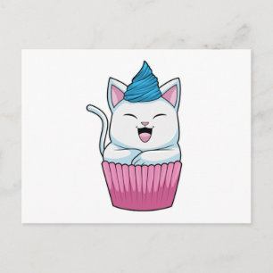Katt som äter muffins vykort